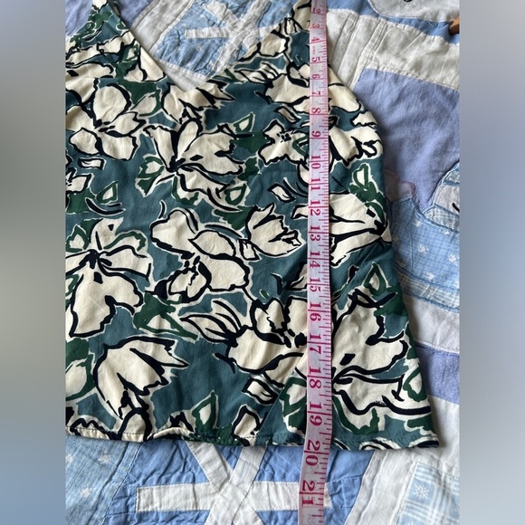 Banana Republic Womens Blue White Floral Summer Cute V-Neck Tank Top XXS Petite - Picture 5 of 10